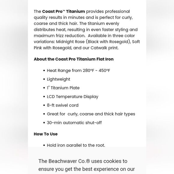 The Beachwaver Coast Pro Ceramic Styling Iron- Pink Leopord Print - Picture 8 of 9